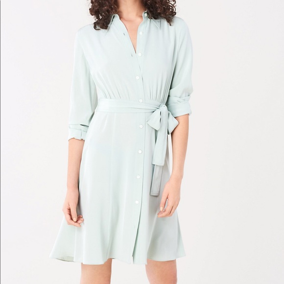 DVF Mint Green Silk de Chine Shirtdress - Picture 3 of 3